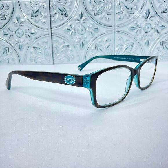 Coach Eyeglasses Frame HC6040 Brooklyn 5116 Tortoise/Teal Women 52[]16 135 - Picture 3 of 7